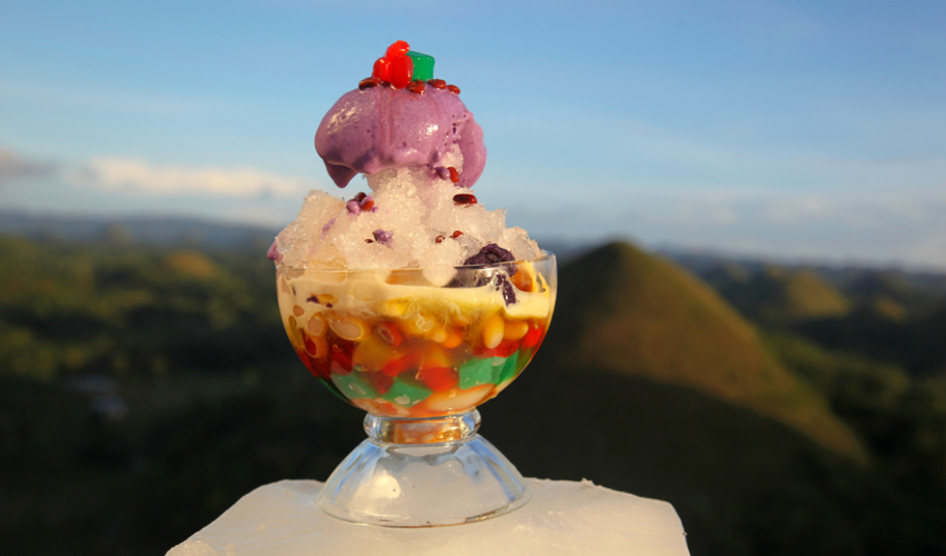 Halo-halo dessert, Chocolate Mountains - Fun Things To Do in The Philippines