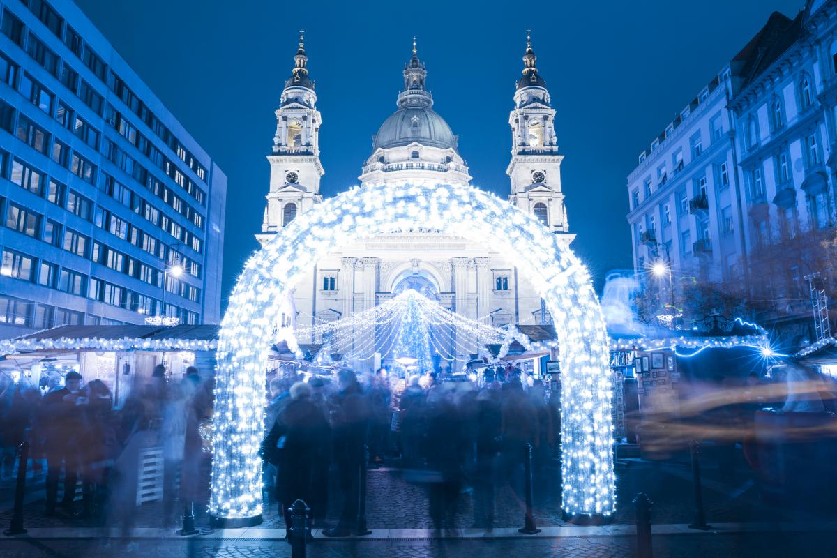 St. Stephen's Basilica Square Christmas Markets in Europe, Budapest, Hungary