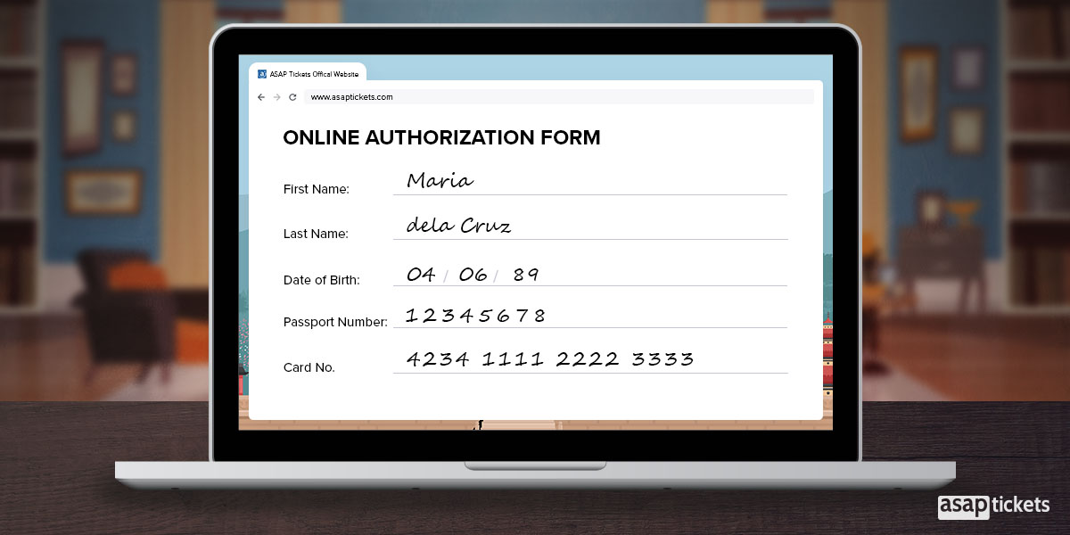 An Online Authorization Form for flights/travel - How to use a travel agent - Book with ASAP Tickets Travel Agency