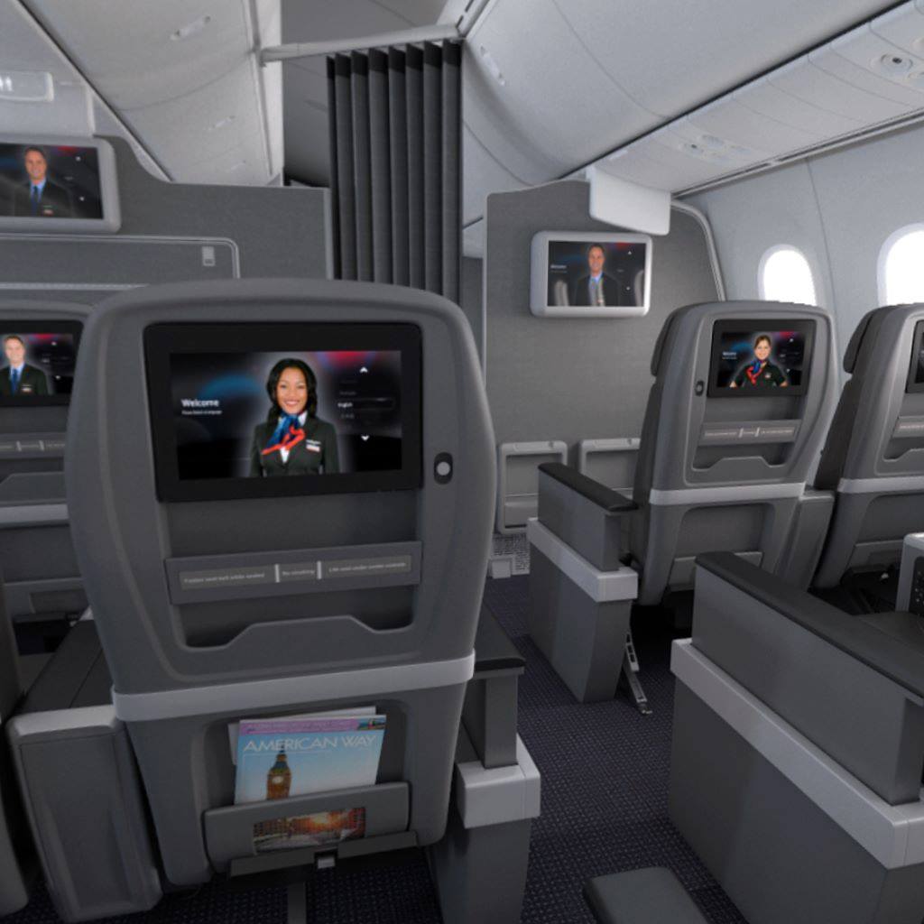 AA premium economy class seat