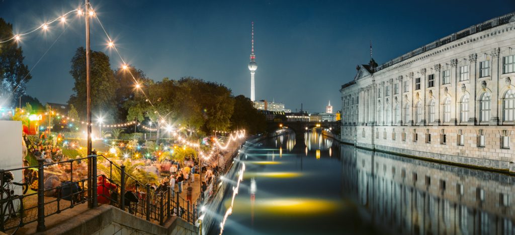 A party in Berlin by the Spree river.