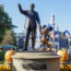 Statue of Walt Disney and Mickey Mouse at the original Disneyland location in Anaheim.
