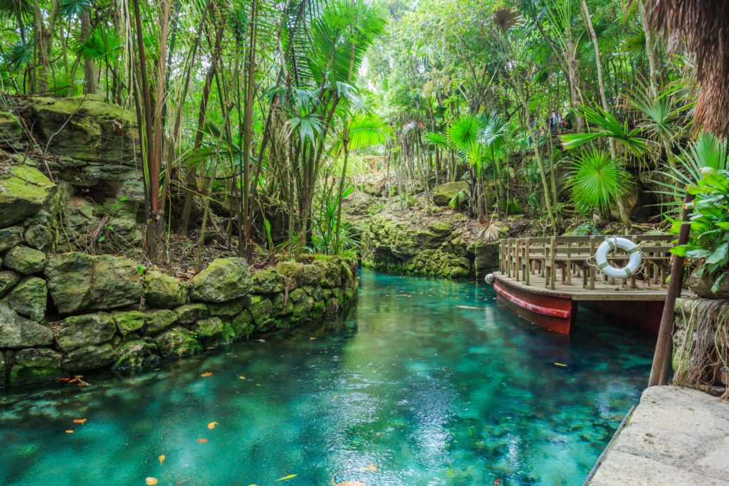 Mexico is an amazing Caribbean destination. The Xcaret Park is a waterpark with many rivers, such as the Blue River (pictured)