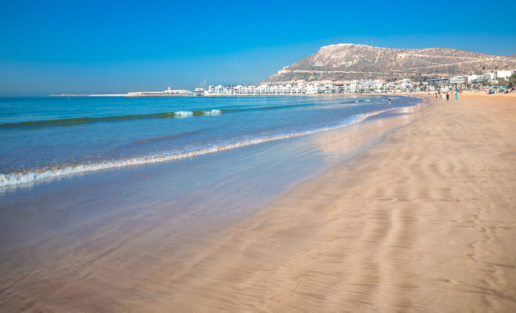Morocco has many beaches including the popular beach in Agadir