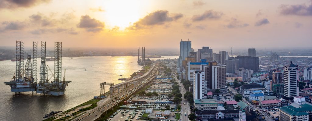Visit Nigeria and see similar sunsets over Lagos Island.