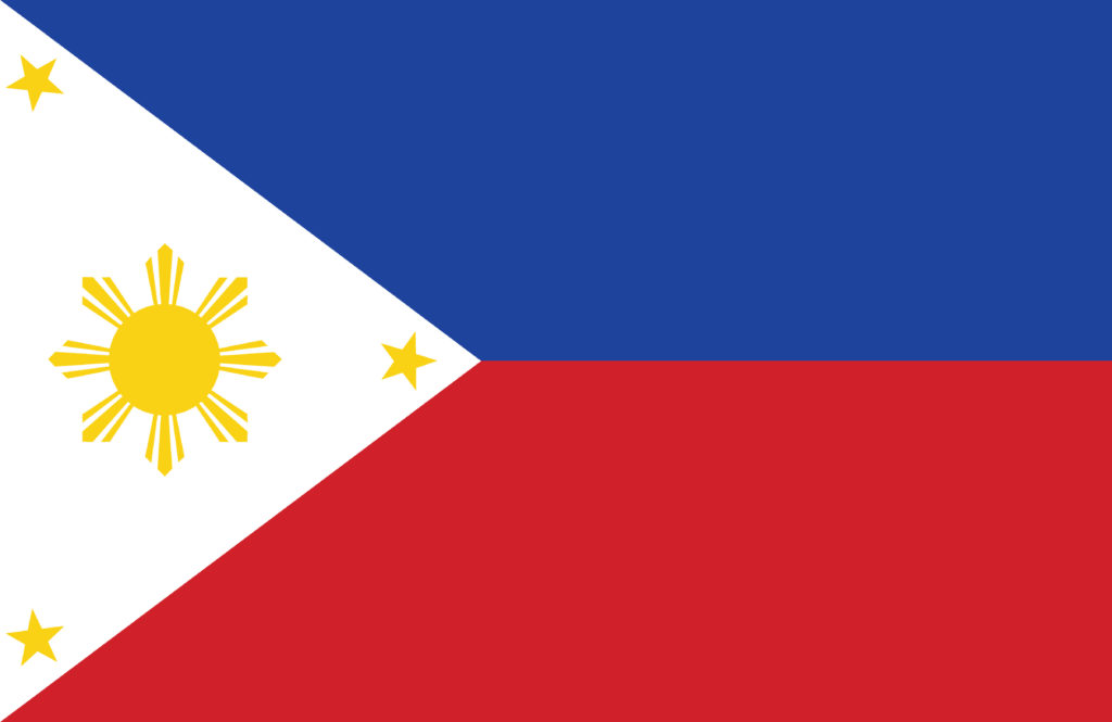 The Philippines flag for times of peace has blue on top.