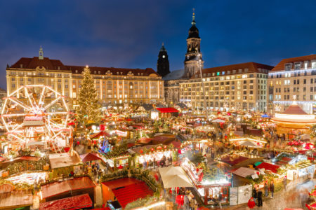 Christmas Markets in Germany are some of Europe's best. Visit the Dresden Christmas Market (pictured).