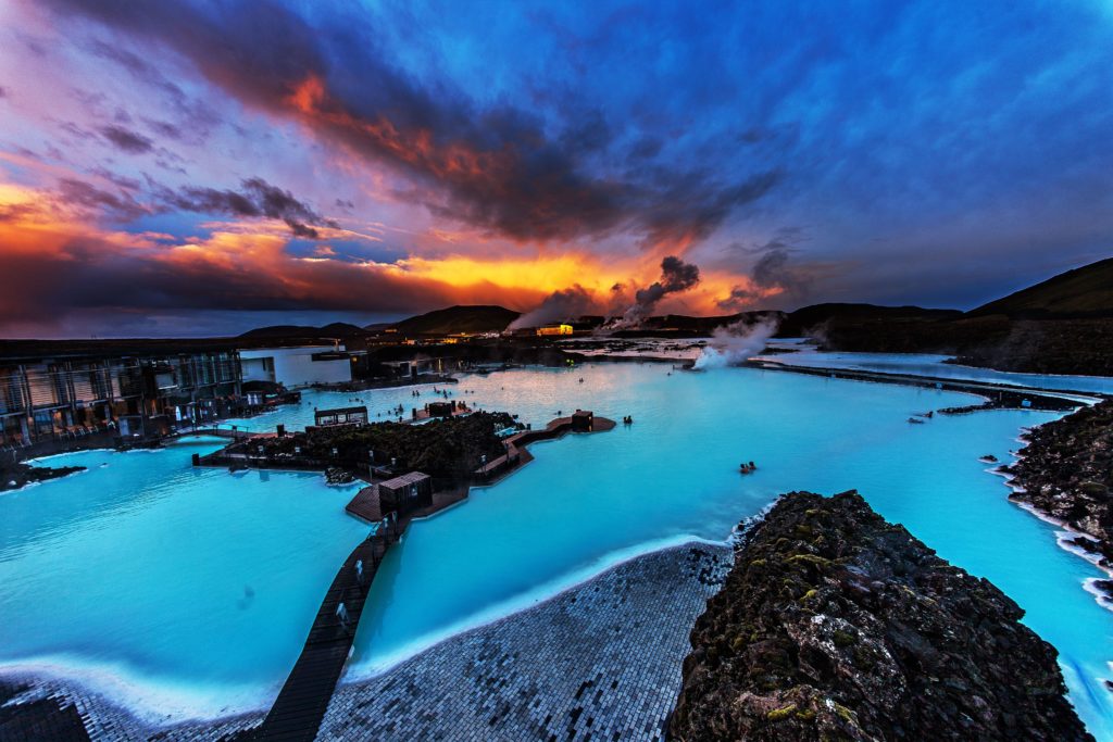 The Blue Lagoon in Iceland will keep you warn on cool winter nights. A must-visit European destination in the winter!