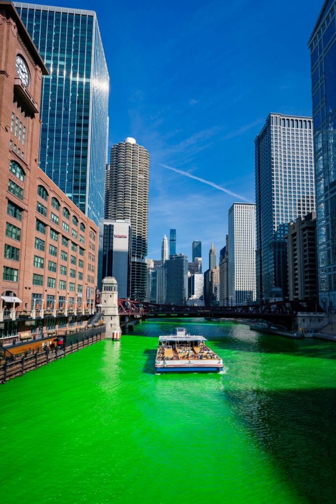 On Saint Patrick's Day, Chicago dyes its river green